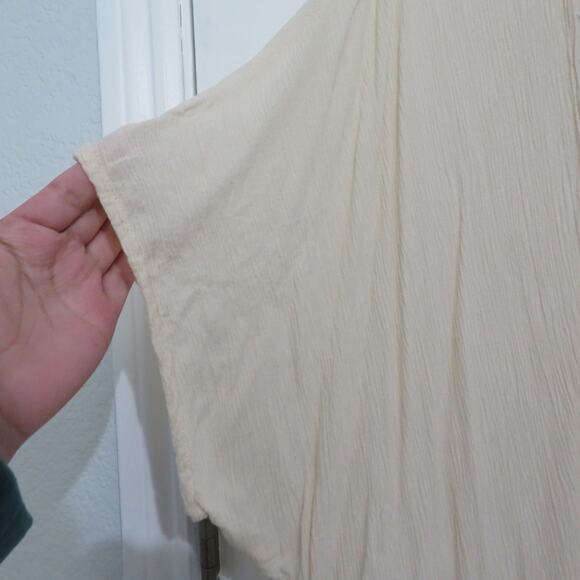 American Eagle Womens Sz M Cream Open Front Boho Kimono Short Cardigan Beachy - Picture 4 of 9